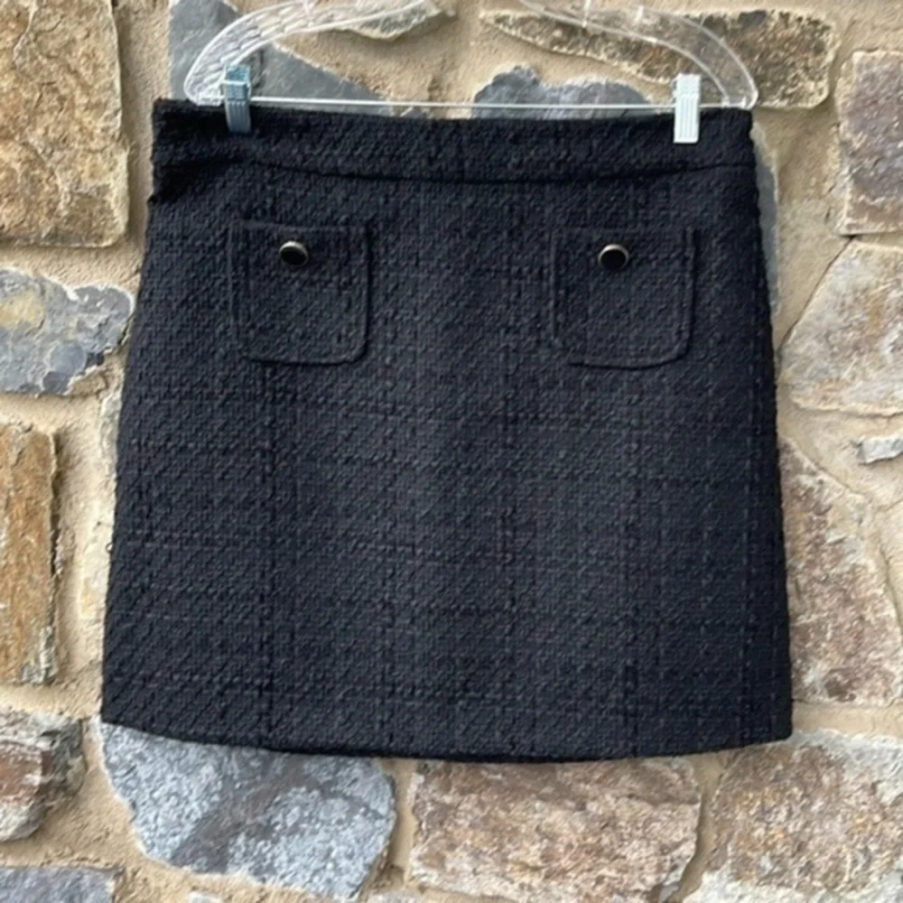 Maison d'Amelie Paris Woven Tweed Mini Skirt in Black Size 12